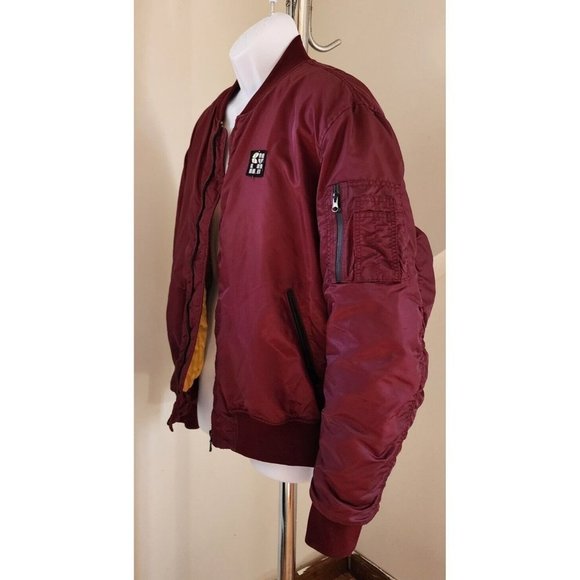 Cult of Individuality Men’s Maroon (gold quilt inside) Bomber Jacket Size XL - Picture 13 of 16